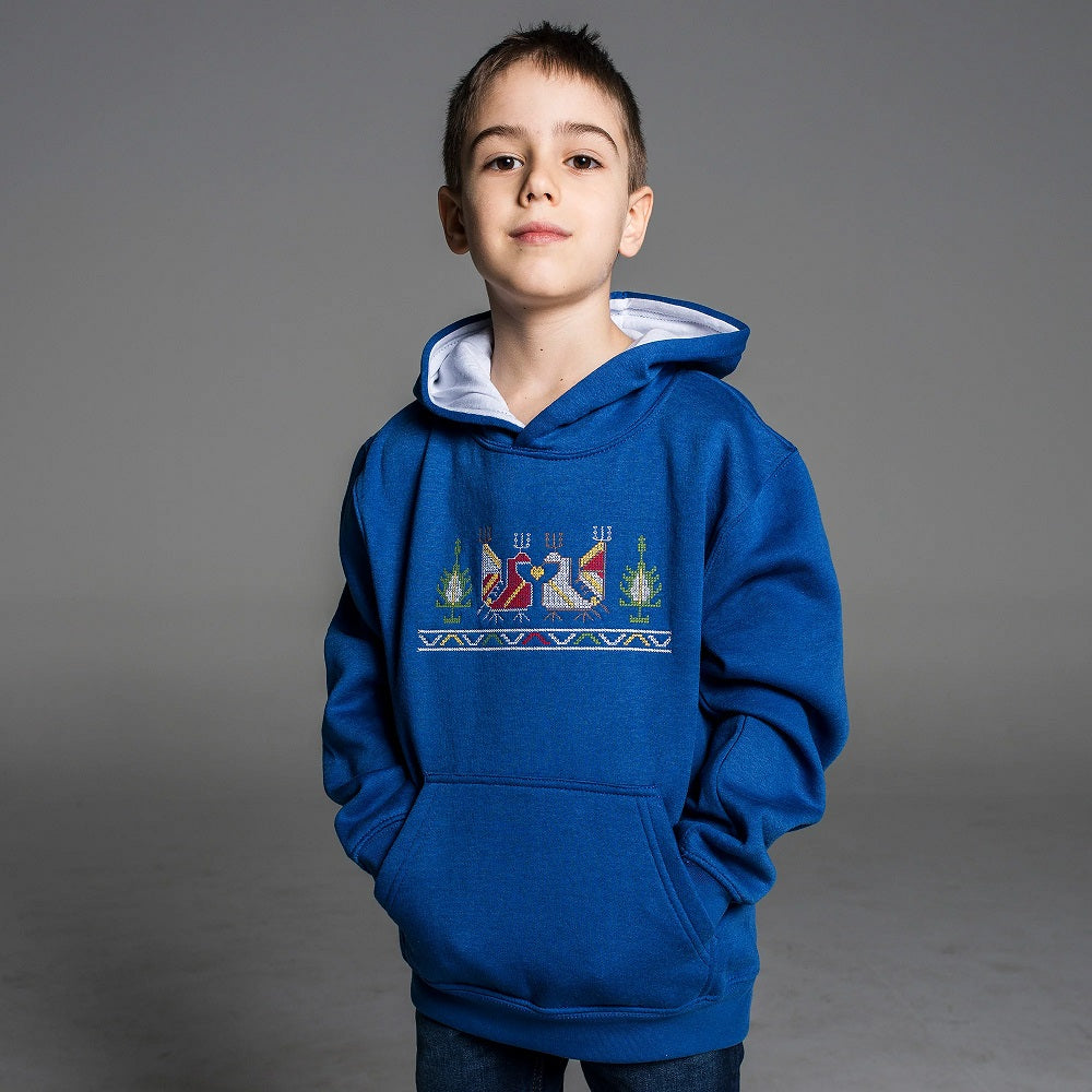 Детска блуза с качулка "Петли" от "Везба"