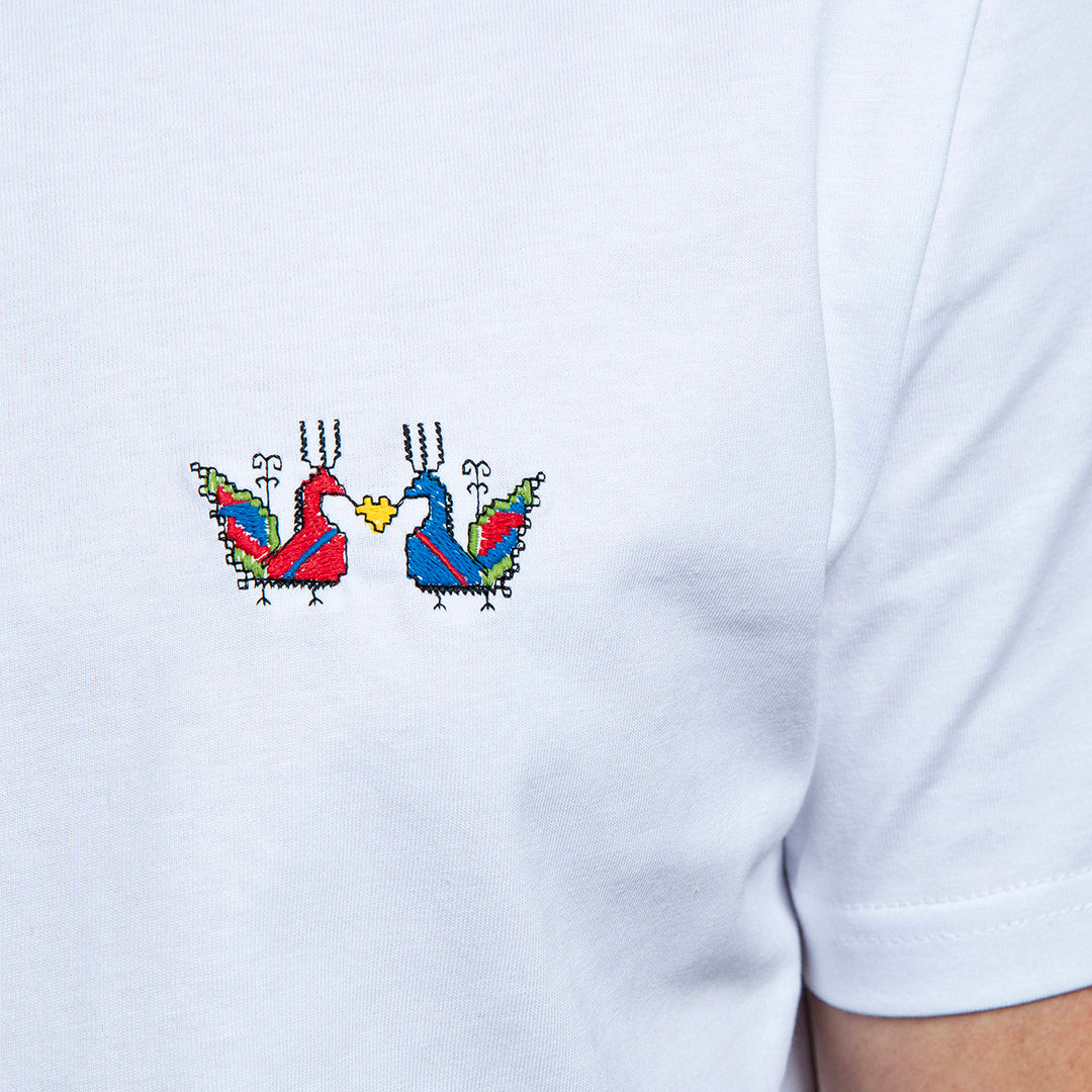 Тениска с детайл "Петли" от "Везба"