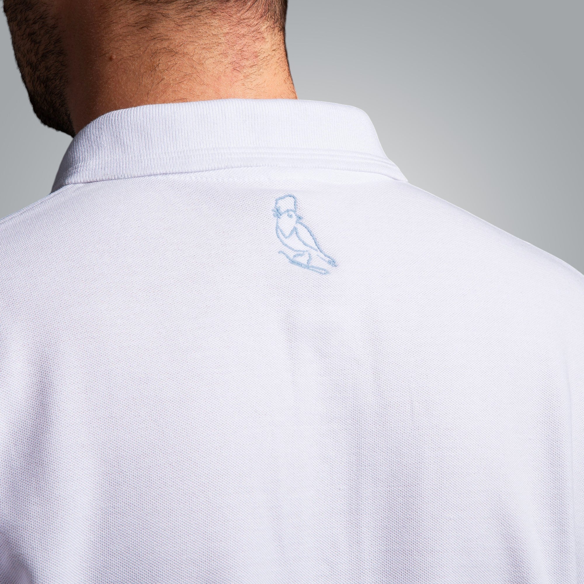 Мъжка тениска с яка с шевица от бургаско