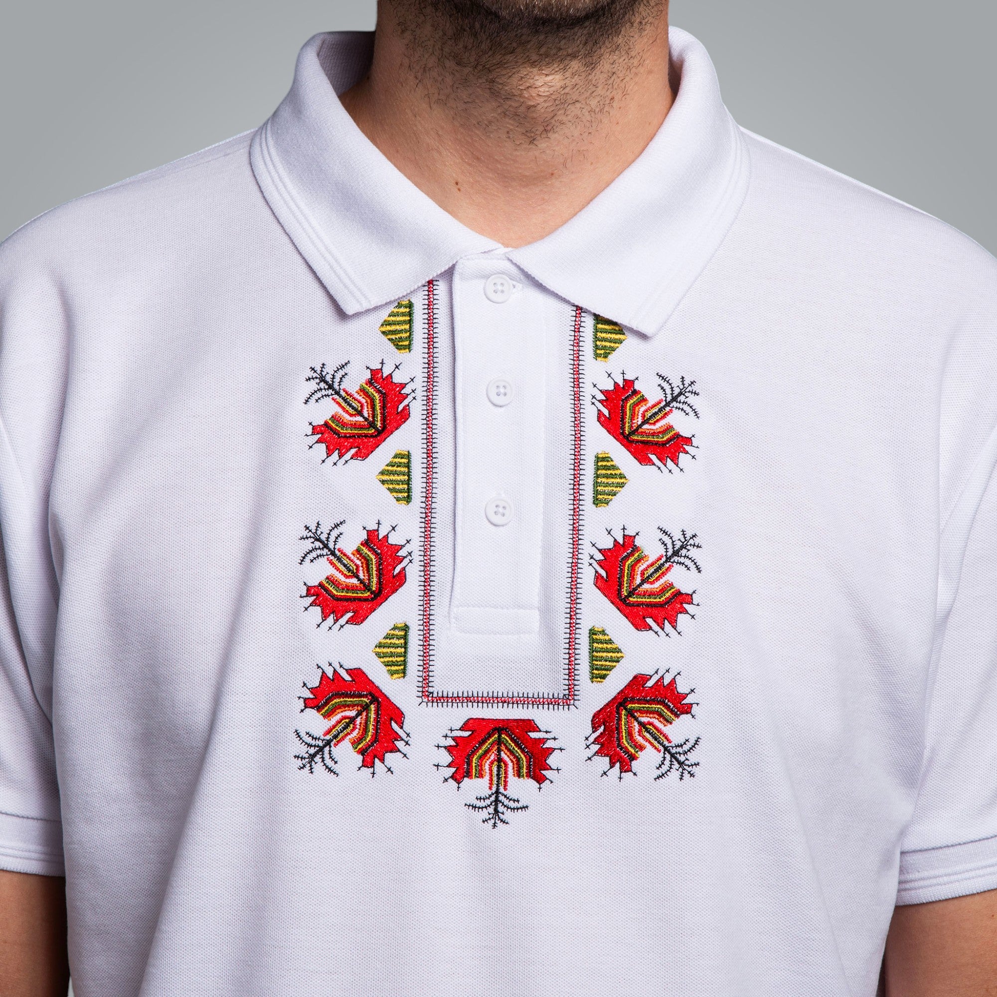 Тениска с яка "Китка"