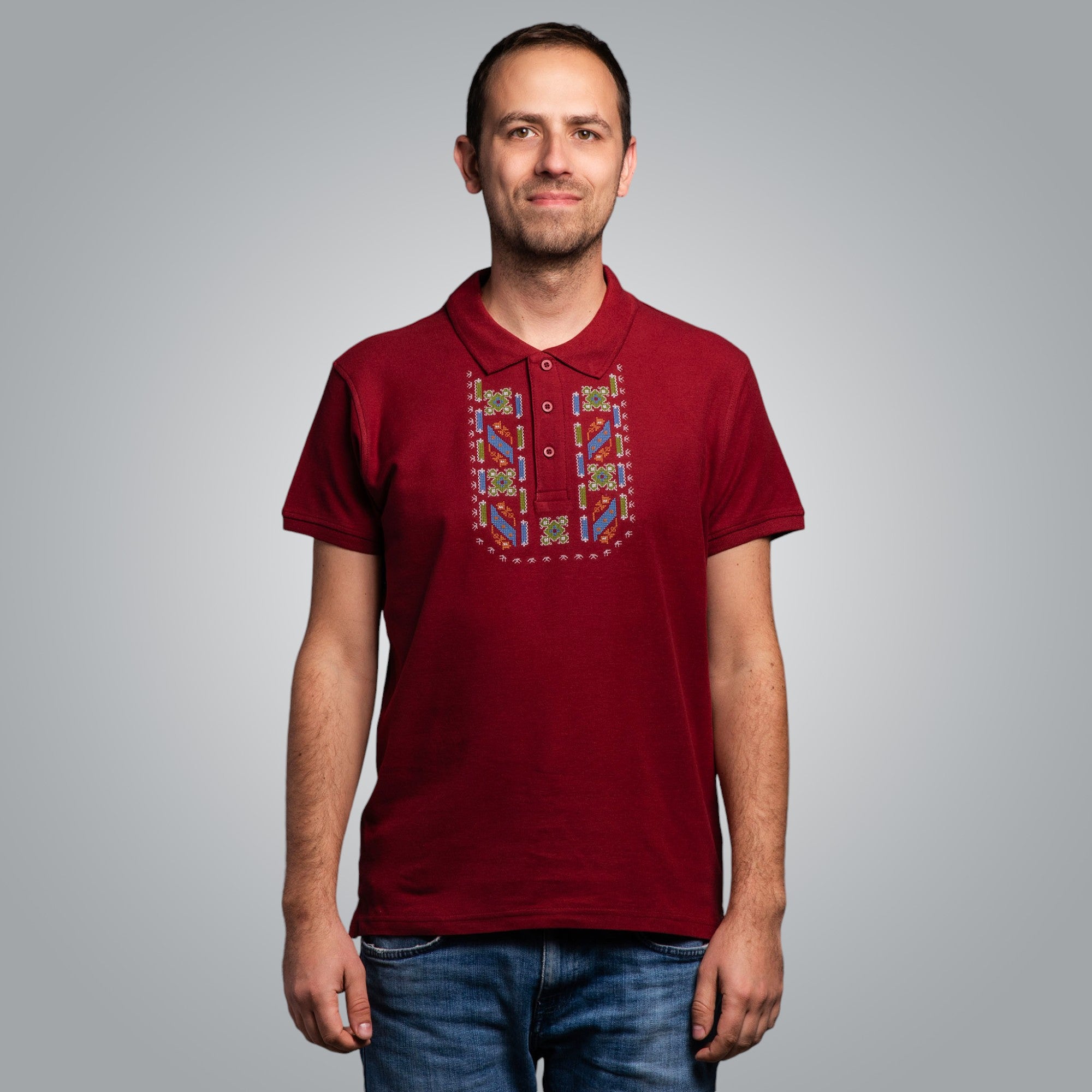 Тениска с яка "Защита"