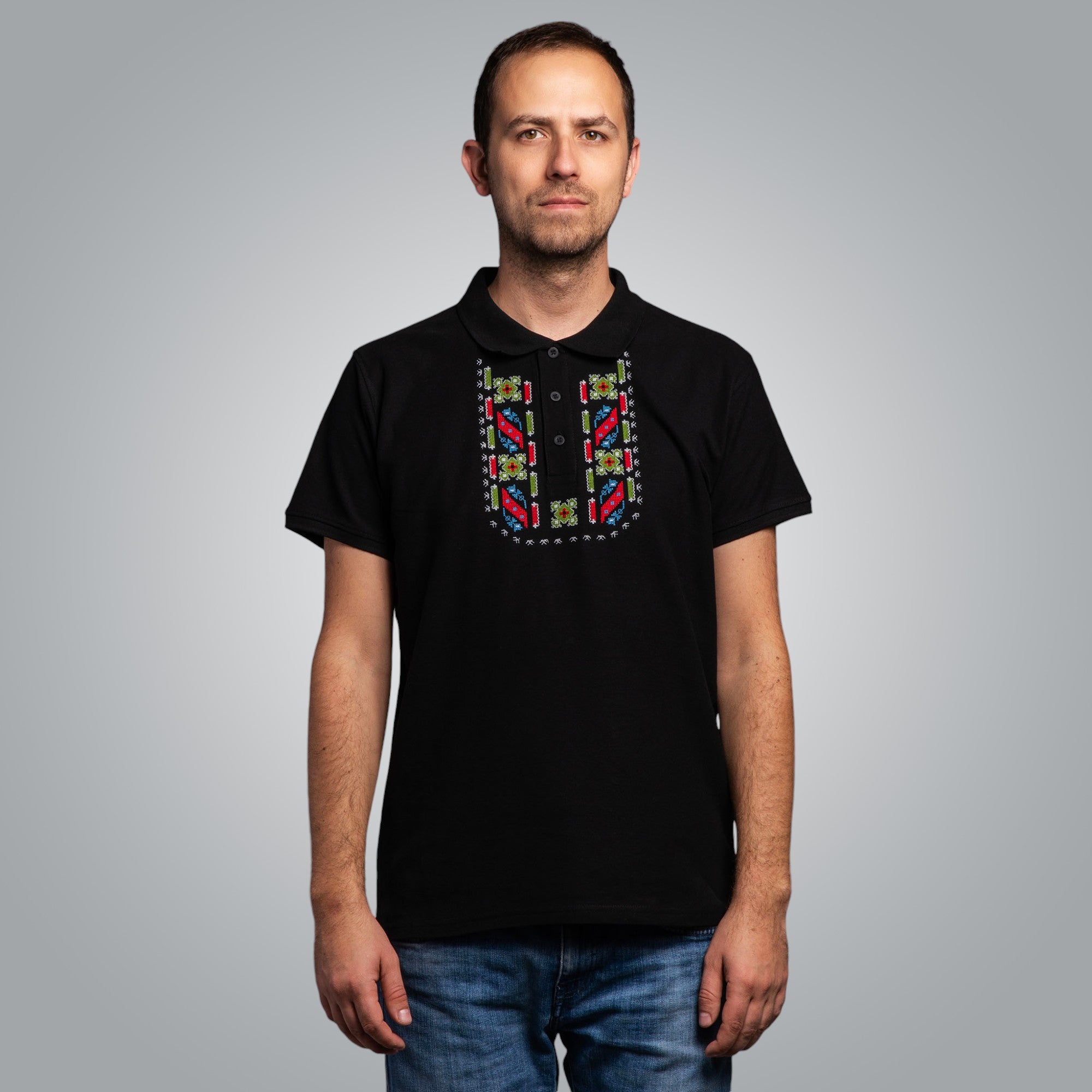 Тениска с яка "Защита"