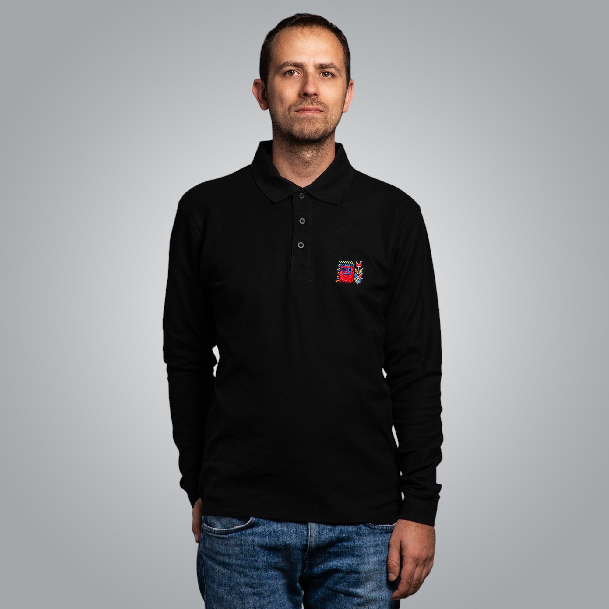 Блуза с яка с детайл "Кукер"