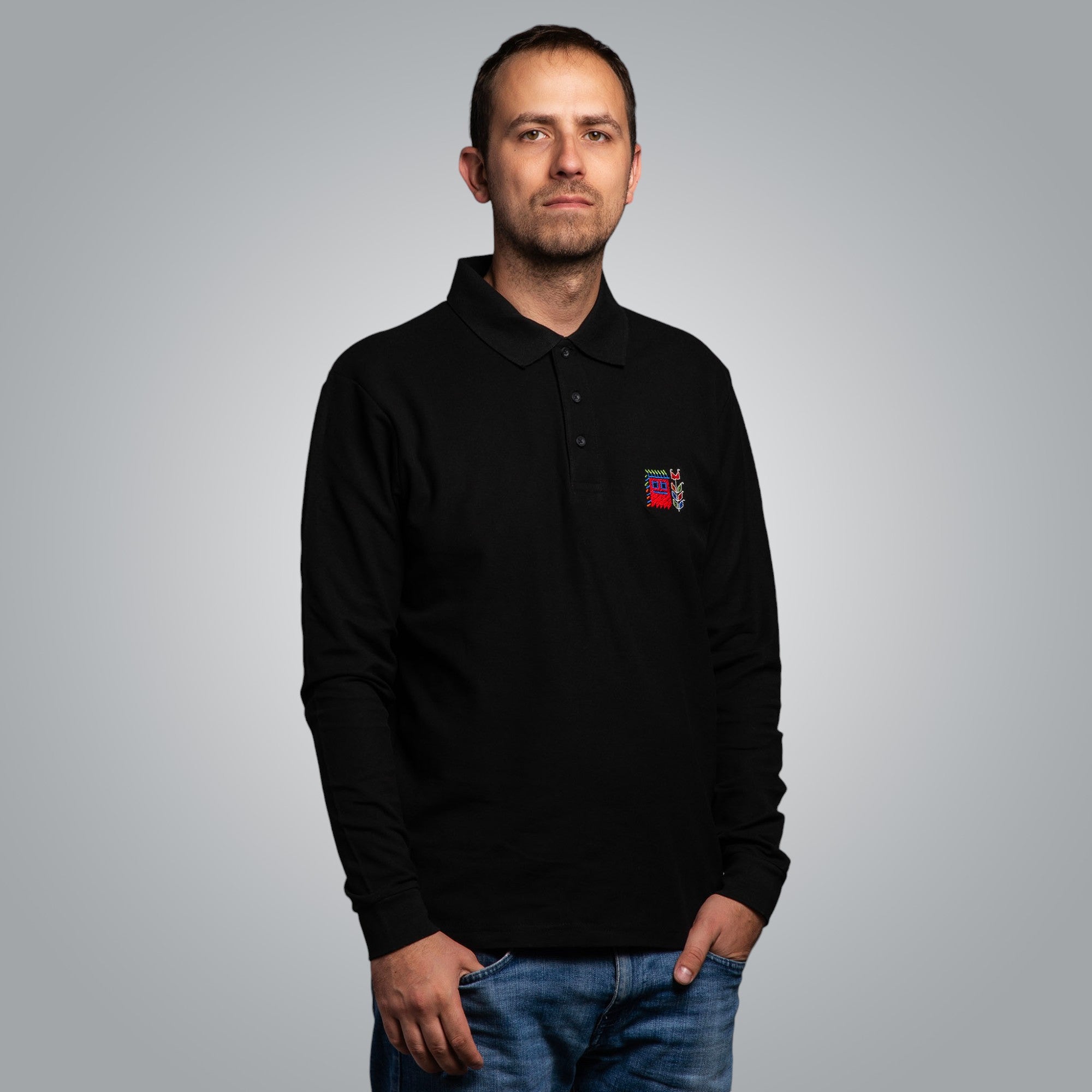 Блуза с яка с детайл "Кукер"