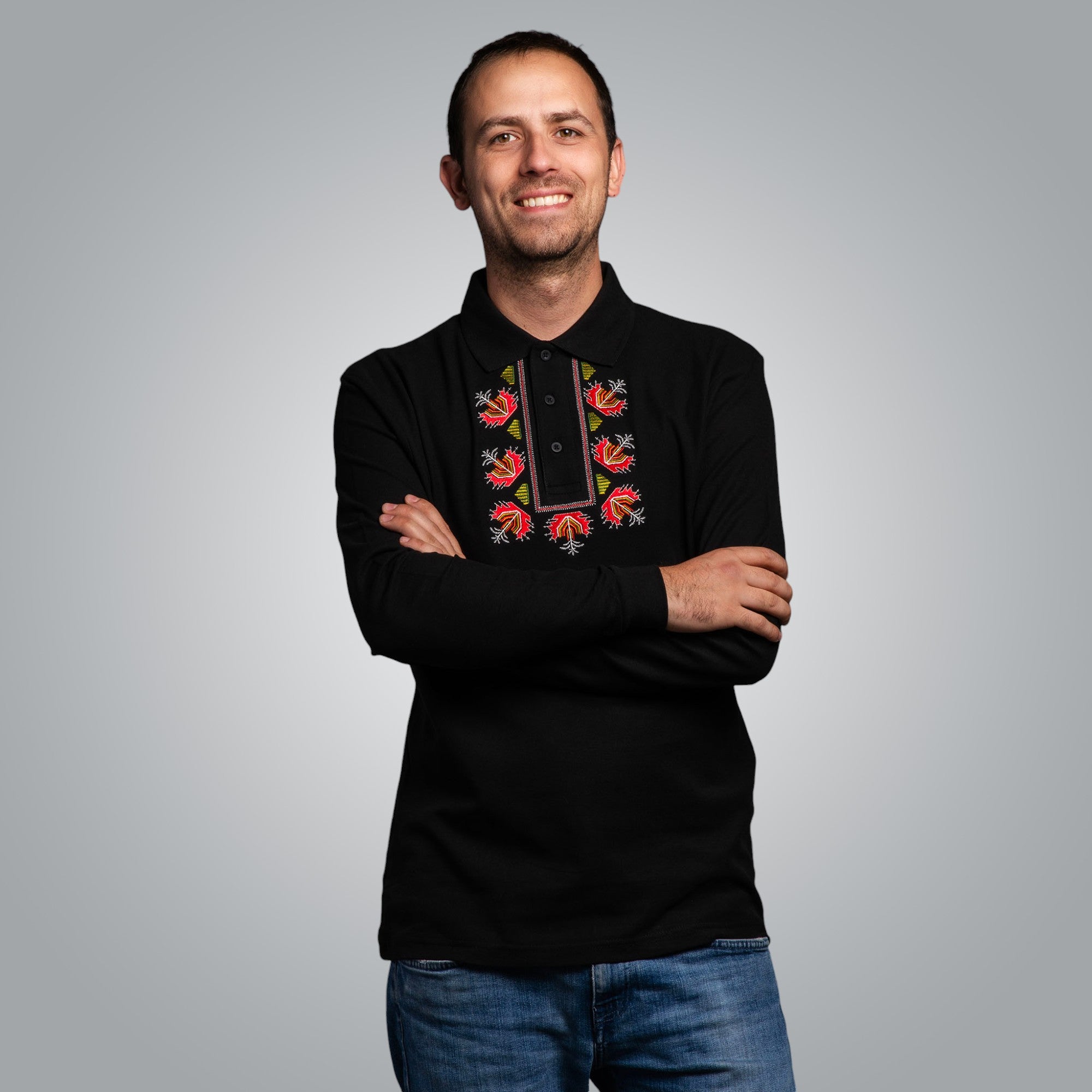 Блуза с яка "Китка"