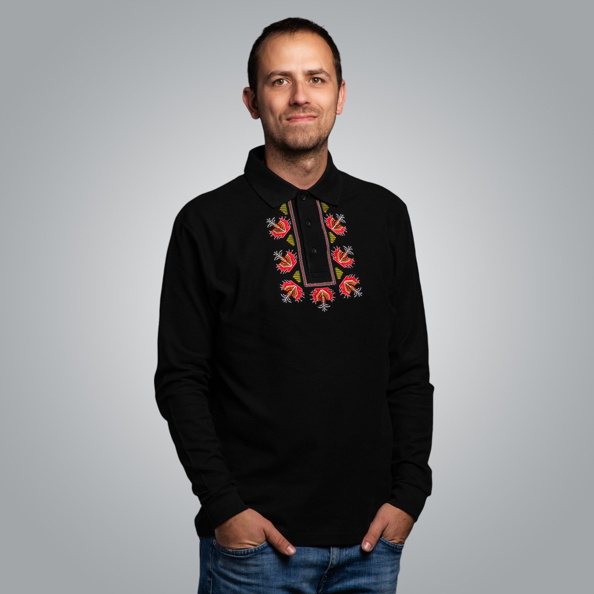 Блуза с яка "Китка"