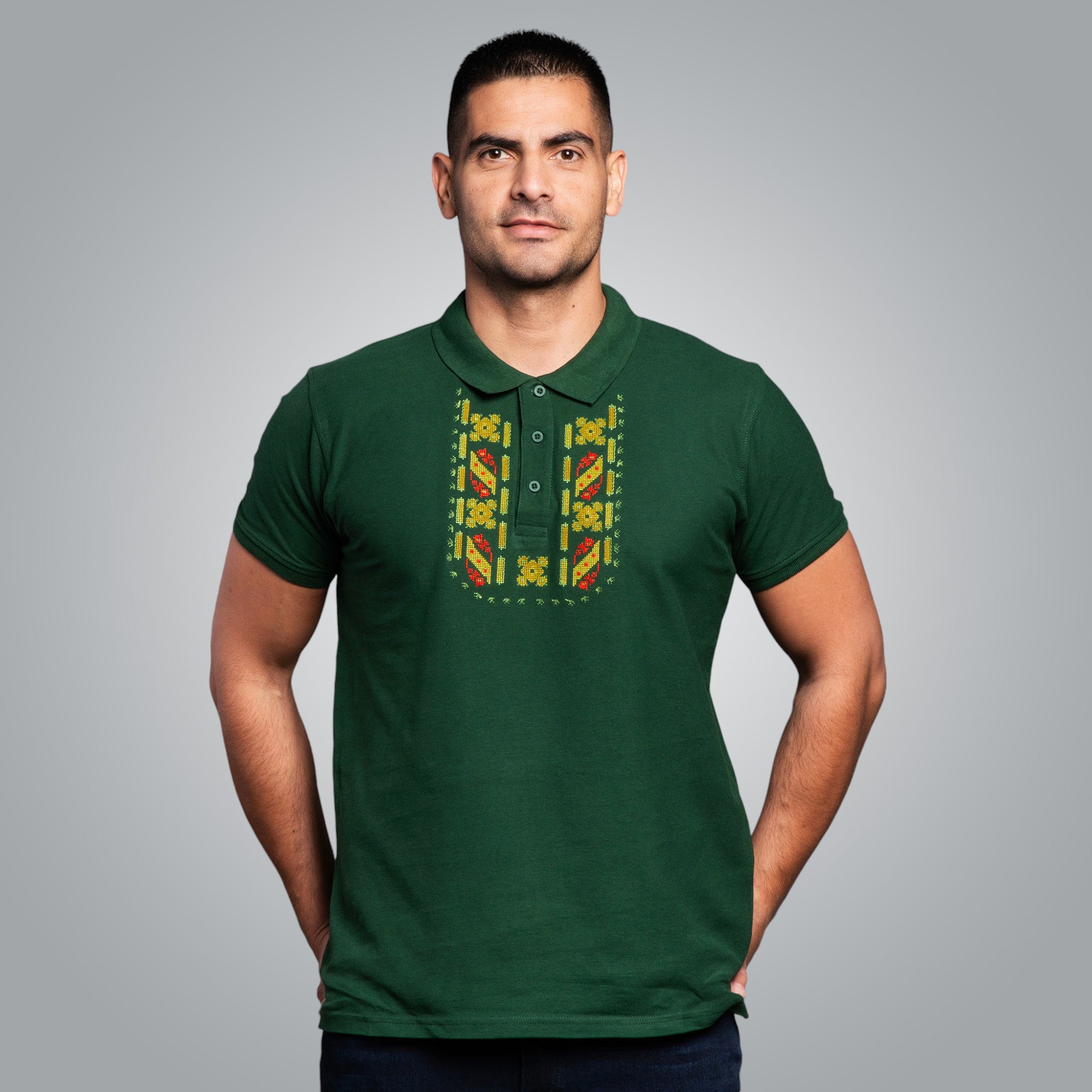 Тениска с яка "Защита"