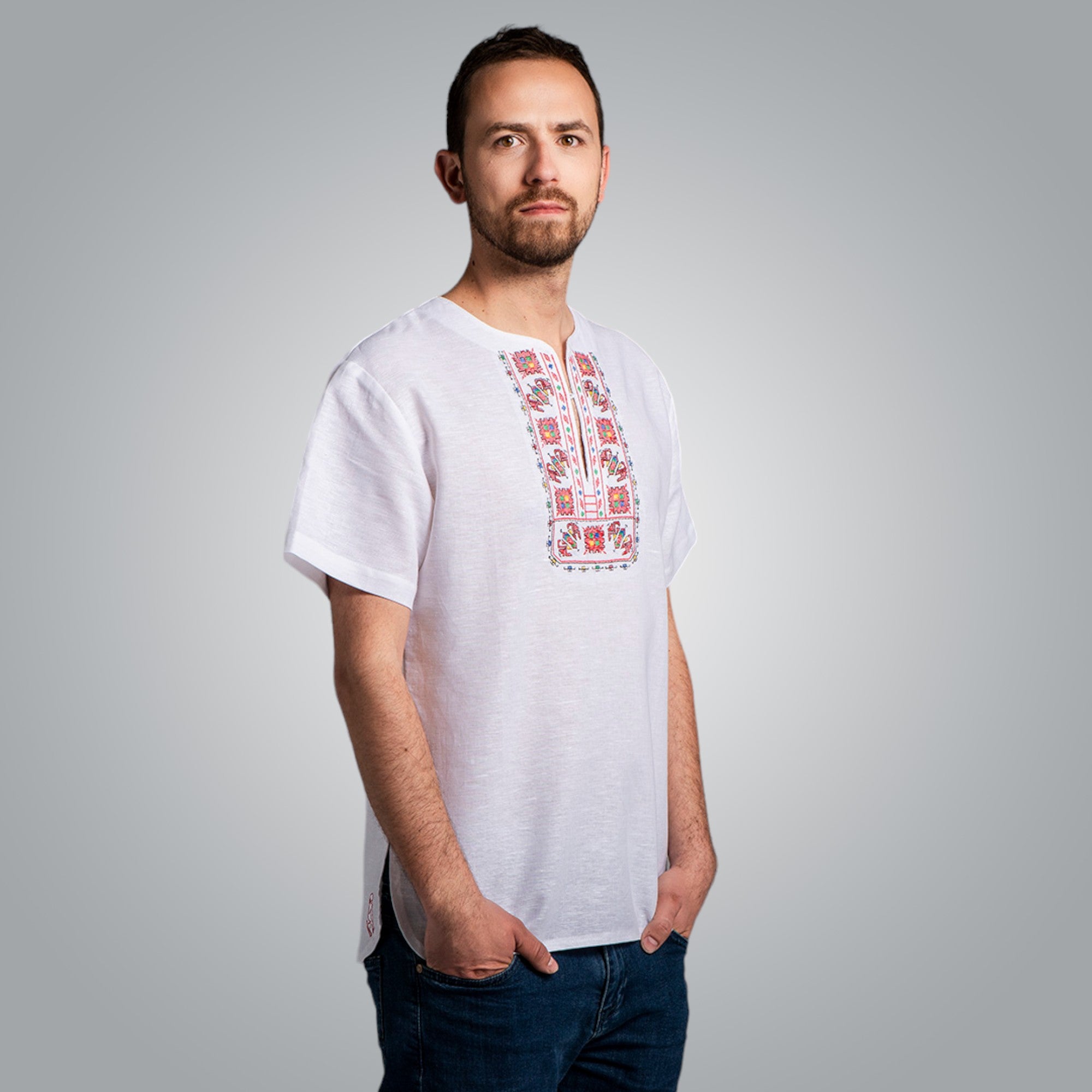 Мъжка риза с къс ръкав "Традиционна"