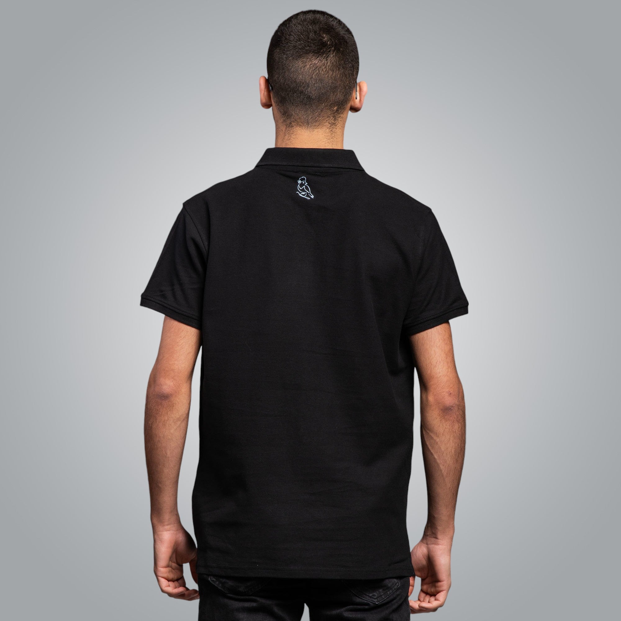 Мъжка тениска с яка с шевица от бургаско