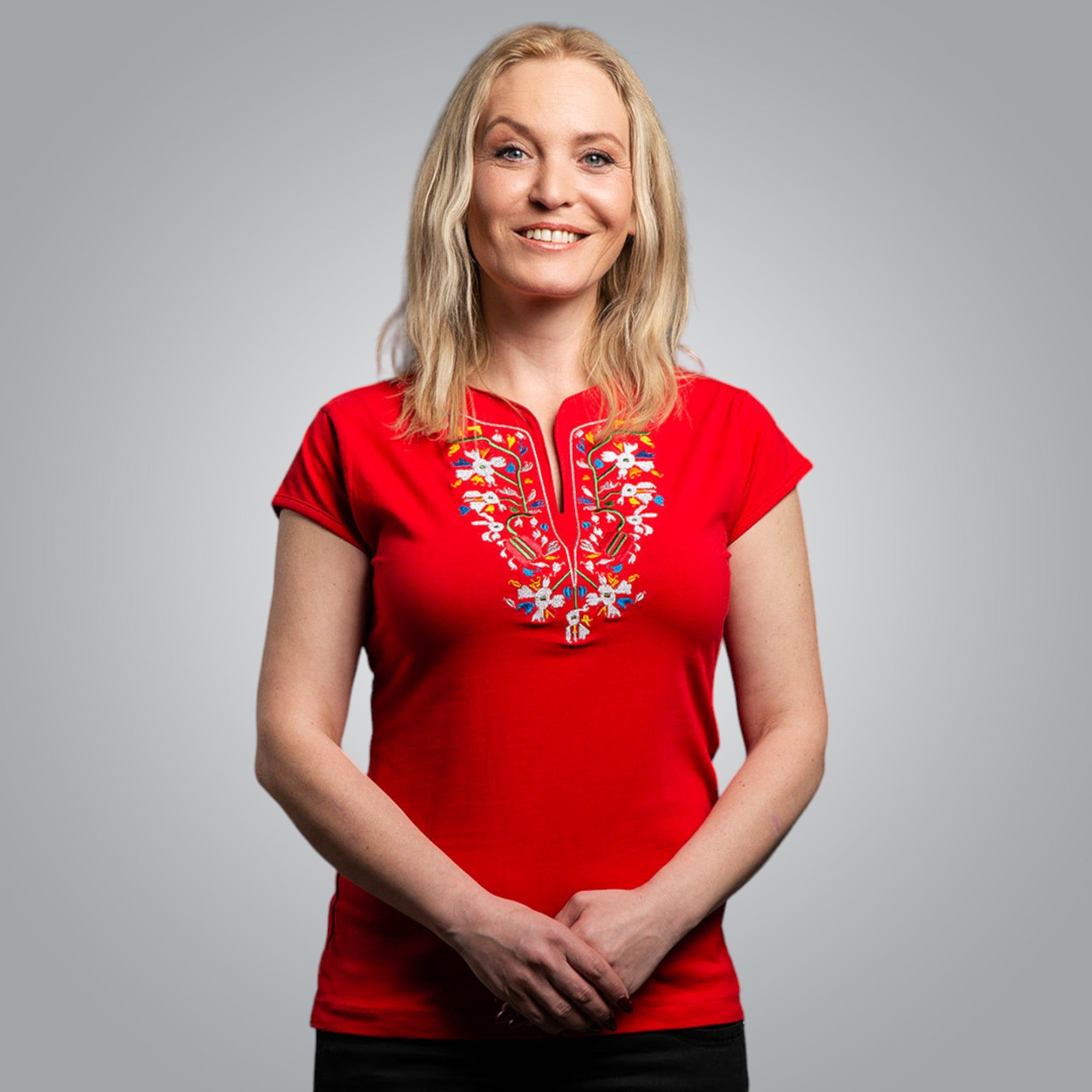 Тениска с V-деколте "Дърво на живота"