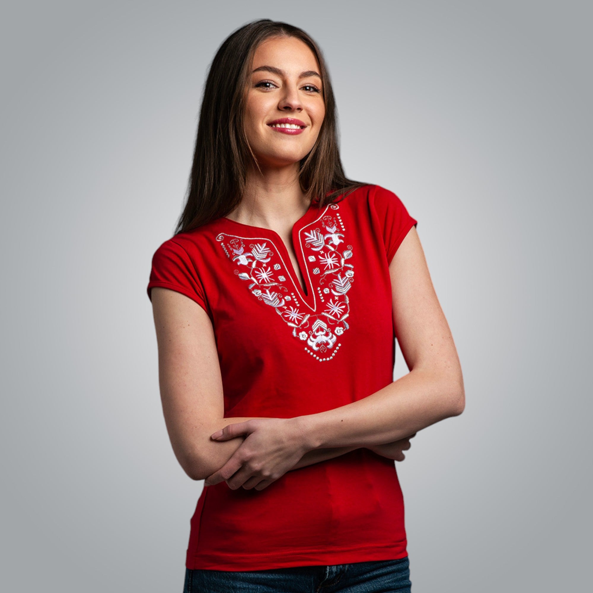 Тениска с V деколте - "Самоковска"