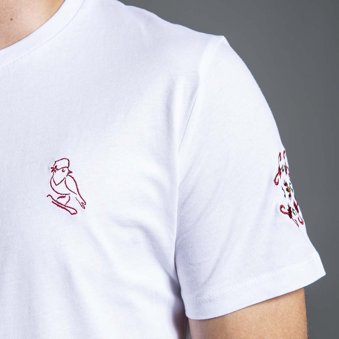 Мъжка тениска с бродирано лого и шевица &quot;Букраний&quot; от Везба